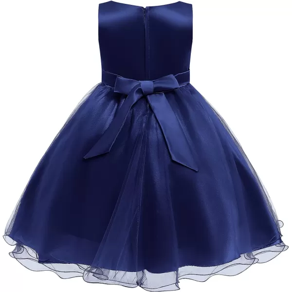 Flower Girls Sequins Rainbow Tutu Dress for Kids Baby Wedding Bridesmaid Pageant Birthday Party Princess Tulle Dresses002 Navy Blue