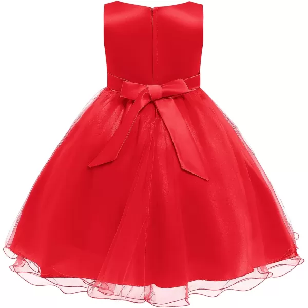 Flower Girls Sequins Rainbow Tutu Dress for Kids Baby Wedding Bridesmaid Pageant Birthday Party Princess Tulle Dresses002 Red