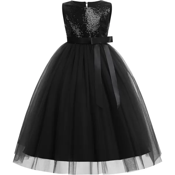 Flower Girls Sequins Rainbow Tutu Dress for Kids Baby Wedding Bridesmaid Pageant Birthday Party Princess Tulle DressesBlack  Heart