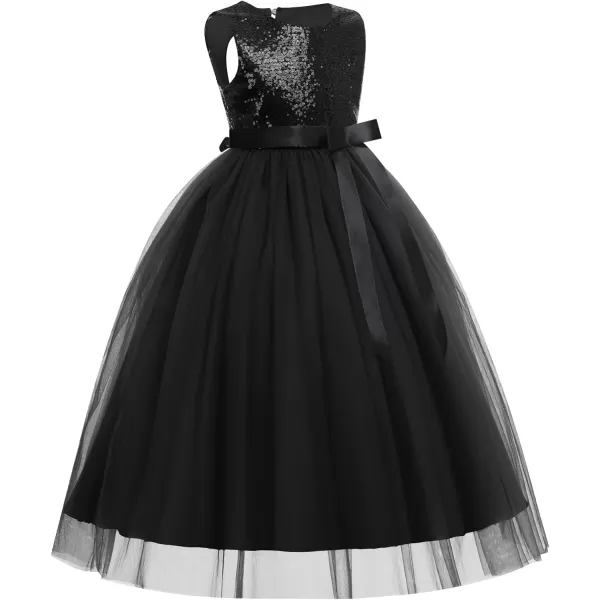 Flower Girls Sequins Rainbow Tutu Dress for Kids Baby Wedding Bridesmaid Pageant Birthday Party Princess Tulle DressesBlack  Heart