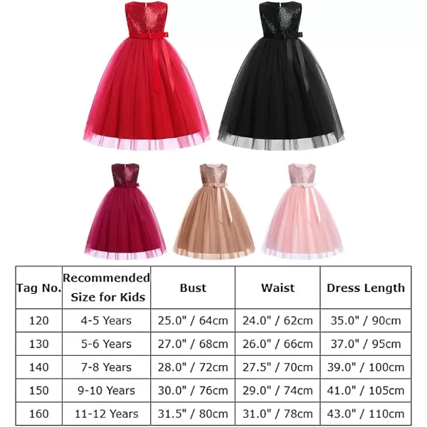 Flower Girls Sequins Rainbow Tutu Dress for Kids Baby Wedding Bridesmaid Pageant Birthday Party Princess Tulle DressesDark Red  Heart