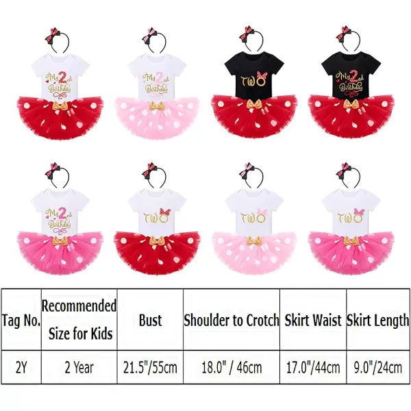 IDOPIP 1st Birthday Outfit Girl Baby Polka Dot Costume Bow One Romper Ruffle Tulle Skirt Headband Cake Smash Dress 3pcs SetHot Pink 2nd Birthday