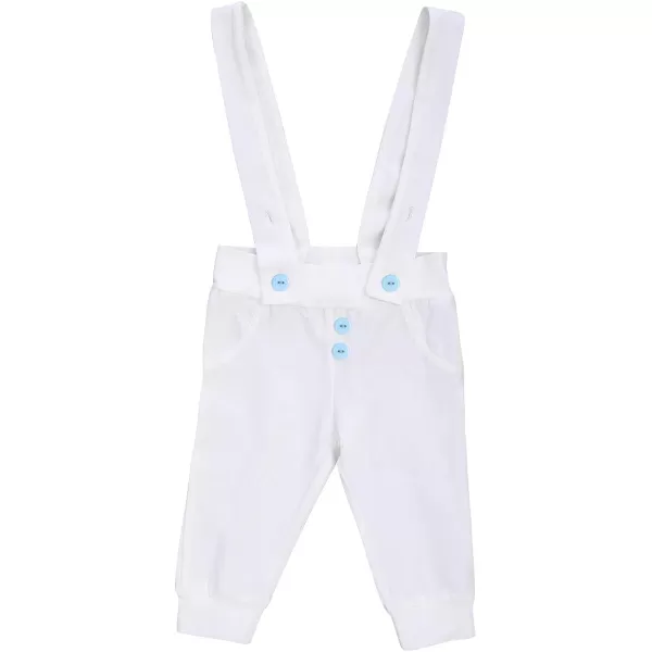 IDOPIP Baby Boy Baptism Christening Outfit Gentleman Bowtie Romper Suspenders Pants First Birthday Wedding Party Tuxedo SuitBlue  Long Sleeve