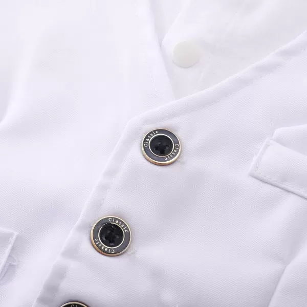 IDOPIP Baby Boy Gentleman White Shirt Waistcoat Bowtie Tuxedo Jumpsuit Overall Romper Birthday Outfit Formal Suit 018MWhite  Necktie