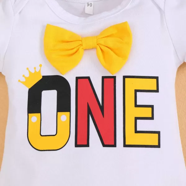 IDOPIP Baby Boys First Birthday Party Cake Smash Outfit Bowtie Romper Suspenders Pants Set with Mouse Ear Headband CostumeWhite  One