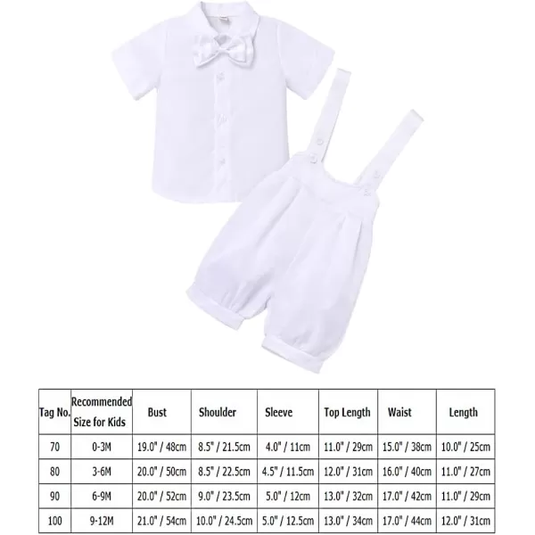 IDOPIP Baby Boys Formal Suit Set Short Sleeve Bowtie Tshirt Suspenders Shorts Pants Wedding Tuxedo Outfit Cake Smash ClothesAll White  Harem Pants