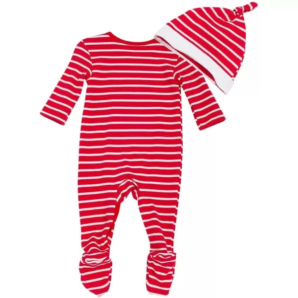 IDOPIP Baby Boys Girls 1st Halloween Pumpkin Santa Jumpsuit Long Sleeve Striped Romper Hat 2PCS Footie Romper Outfit Set 02TRed Santa