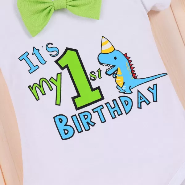 IDOPIP Baby Boys Lion Cake Smash Outfit Wild One Birthday Romper Suspenders Shorts Headband Jungle Animal Costume Photo ShootBlue Dinosaur 1st Birthday