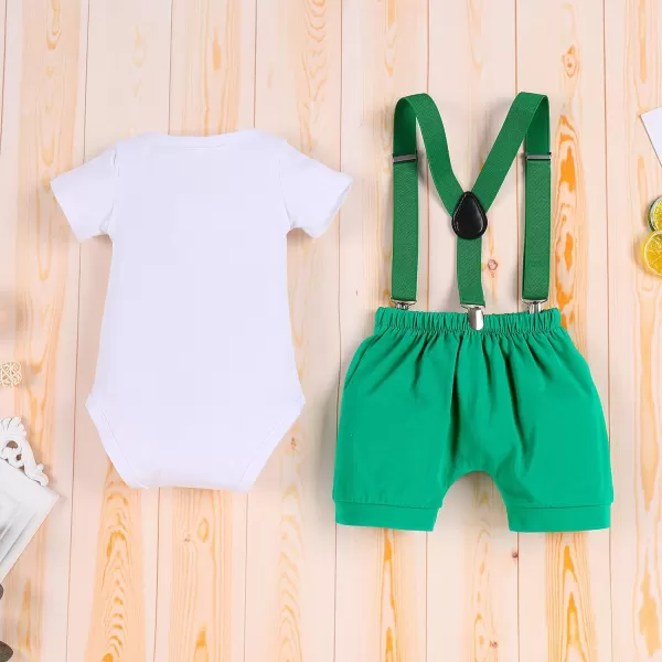 IDOPIP Baby Boys Lion Cake Smash Outfit Wild One Birthday Romper Suspenders Shorts Headband Jungle Animal Costume Photo ShootGreen Dinosaur 1st Birthday