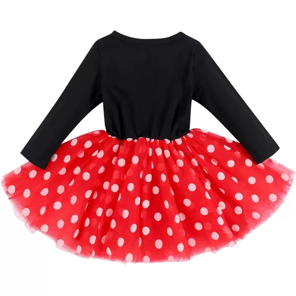 IDOPIP Baby Girl 1st 2nd 3rd Birthday Dress Princess Pageant Party Sequin Bowknot Tutu Dress Cake Smash Playwear Dress Outfit001 Black  Red  One