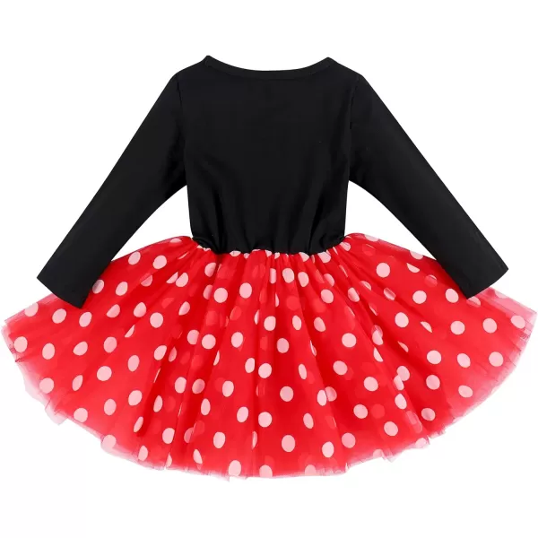 IDOPIP Baby Girl 1st 2nd 3rd Birthday Dress Princess Pageant Party Sequin Bowknot Tutu Dress Cake Smash Playwear Dress Outfit002 Black  Red  Two