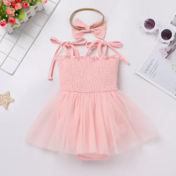 IDOPIP Baby Girl Berry One 1st Birthday Outfit Boho Romper Smocked Ruffle Tutu Dress with Headband for Cake Smash Photo ShootPink Strawberry One