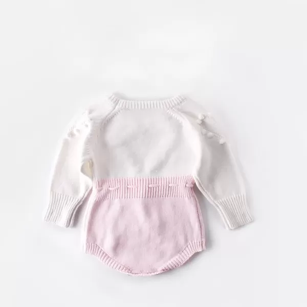 IDOPIP Baby Girl Long Sleeve Ruffle Bodysuit Dress Bubble Romper My First Thanksgiving Ugly Christmas Outfits 03 MonthsPink Heart Dot