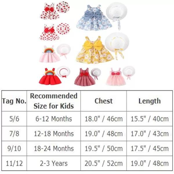 IDOPIP Baby Girl Tutu Dress Summer Sleeveless Backless Princess Birthday Party Dresses Flower Bow Sundress with Straw Hat SetPink Rainbow