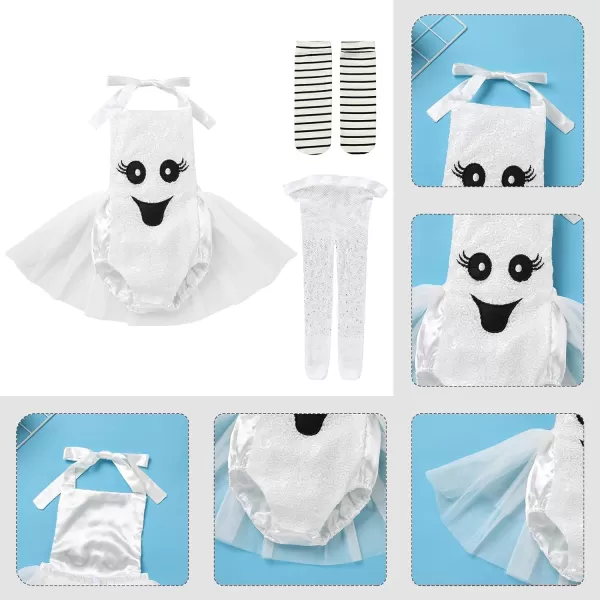 IDOPIP Baby Girls 1st Halloween Outfit Pumpkin Ghost Romper Sequin Backless Tulle Bodysuit Dress with Socks  Tights CostumeIDOPIP Baby Girls 1st Halloween Outfit Pumpkin Ghost Romper Sequin Backless Tulle Bodysuit Dress with Socks  Tights Costume