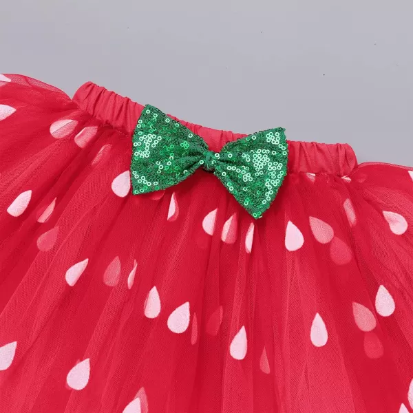 IDOPIP Baby Girls Strawberry 12 1st 2nd 3rd Birthday Outfit Romper Tutu Skirt Headband Warmers for Cake Smash Photo ShootRed Strawberry  12 Birthday