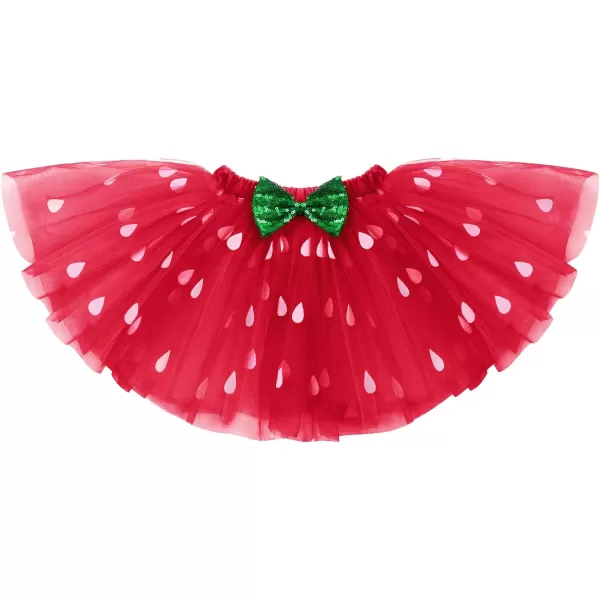 IDOPIP Baby Girls Strawberry 12 1st 2nd 3rd Birthday Outfit Romper Tutu Skirt Headband Warmers for Cake Smash Photo ShootRed Strawberry  12 Birthday