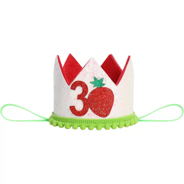 IDOPIP Baby Girls Strawberry 12 1st 2nd 3rd Birthday Outfit Romper Tutu Skirt Headband Warmers for Cake Smash Photo ShootRed Strawberry  3rd Birthday