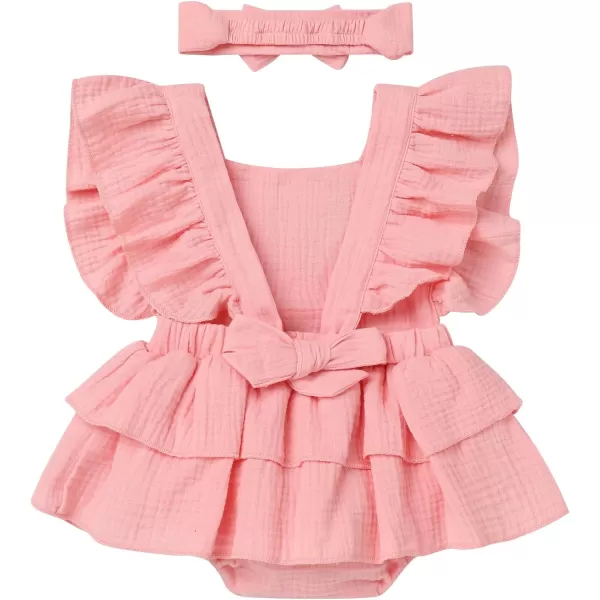 IDOPIP Baby Girls Strawberry Watermelon 1st Birthday Outfit Shiny One Romper Tutu Dress with Headband for Cake Smash PhotoPink  Strawberry