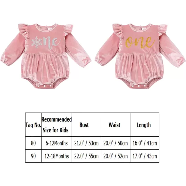 IDOPIP Baby Girls Velvet Romper Christmas Snowflake Romper Bodysuit Headband Socks Birthday Outfit Long Sleeve Fall ClothesPink  Silver Snowflake