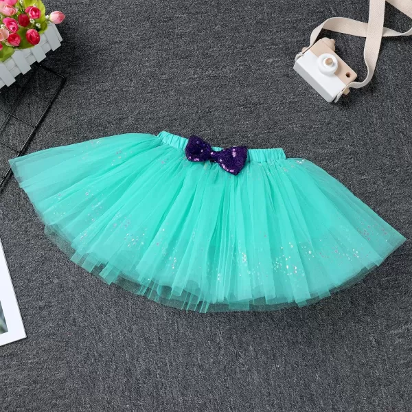 IDOPIP Big Sister Little Sister Matching Outfits Toddler Baby Girls Short Sleeve Top Romper Skirt Headband 3PCS Clothes SetGreen Mermaid  Little Sister