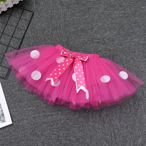 IDOPIP Big Sister Little Sister Matching Outfits Toddler Baby Girls Short Sleeve Top Romper Skirt Headband 3PCS Clothes SetHot Pink Mouse  Big Sister