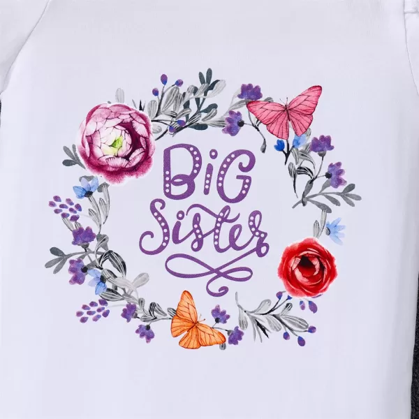 IDOPIP Big Sister Little Sister Matching Outfits Toddler Baby Girls Short Sleeve Top Romper Skirt Headband 3PCS Clothes SetPurple  Big Sister