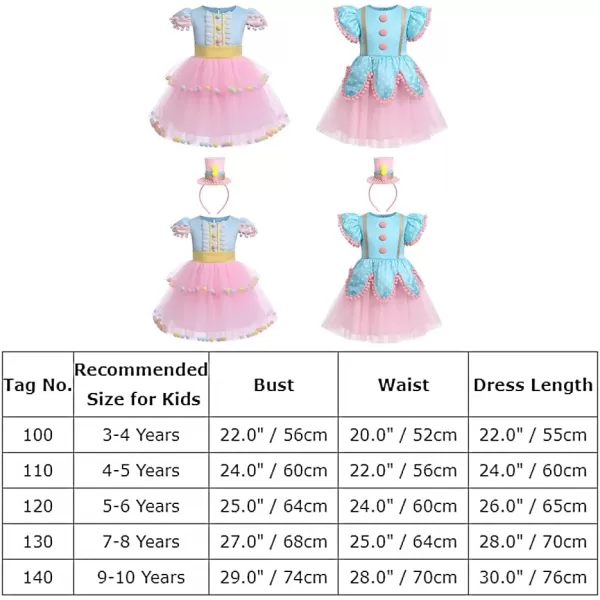 IDOPIP Carnival Circus Costume for Kids Baby Girls Romper Tutu Dress Princess Birthday Party Dress up with Headband OutfitBlue  Headband  Kids