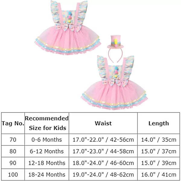 IDOPIP Carnival Circus Costume for Kids Baby Girls Romper Tutu Dress Princess Birthday Party Dress up with Headband OutfitPink  Baby 1pc