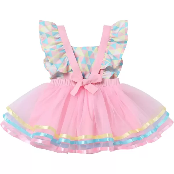 IDOPIP Carnival Circus Costume for Kids Baby Girls Romper Tutu Dress Princess Birthday Party Dress up with Headband OutfitPink  Baby 1pc