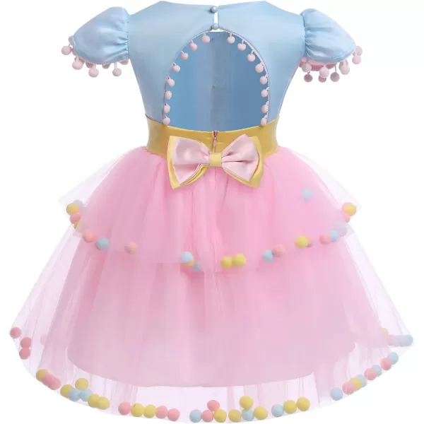 IDOPIP Carnival Circus Costume for Kids Baby Girls Romper Tutu Dress Princess Birthday Party Dress up with Headband OutfitPink  Headband  Kids