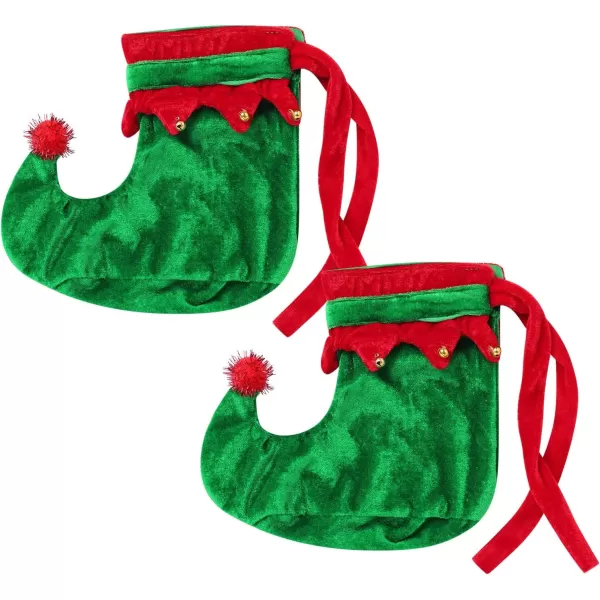 IDOPIP Christmas Elf Costume for Kids Girls Santa Elf Dress up Cosplay Xmas Suit Festival Outfit with Dress Belt Hat Sock SetRed  Green