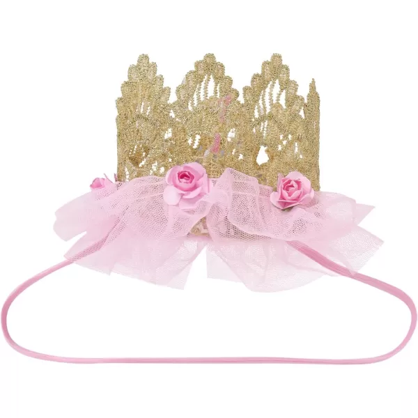 IDOPIP Crown 1st 2nd 3rd Birthday Outfit Baby Girl Shiny Crown Romper Tutu Skirt Headband Clothes for Cake Smash Photo ShootPink 1st  Long Sleeve