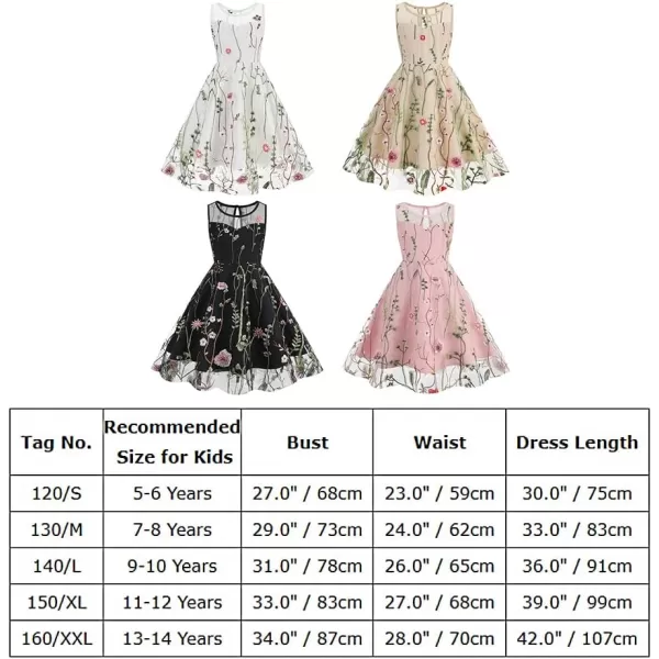 IDOPIP Embroidery Flower Girl Lace Dress for Kids Wedding Pageant Party First Communion Dresses Princess Bridesmaid Maxi GownApricot  Mesh