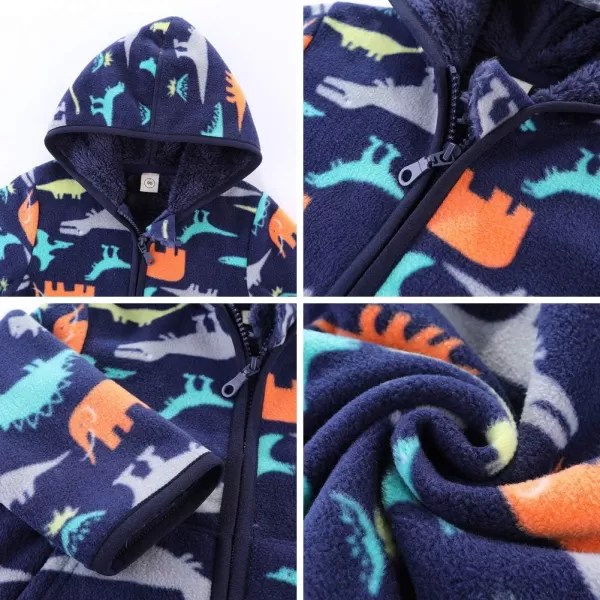 IDOPIP Fleece Jacket with Hoodies for Toddler Kids Baby Boy Girl Cartoon Dinosaur Car Print Coat Winter Thick Warm OuterwearIDOPIP Fleece Jacket with Hoodies for Toddler Kids Baby Boy Girl Cartoon Dinosaur Car Print Coat Winter Thick Warm Outerwear