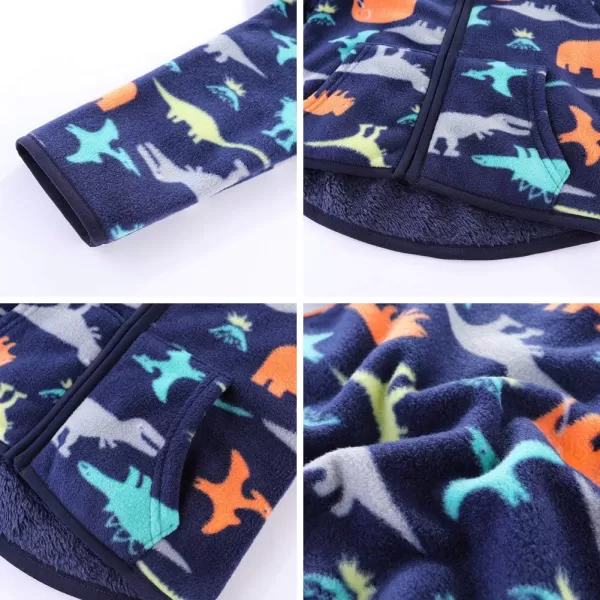 IDOPIP Fleece Jacket with Hoodies for Toddler Kids Baby Boy Girl Cartoon Dinosaur Car Print Coat Winter Thick Warm OuterwearIDOPIP Fleece Jacket with Hoodies for Toddler Kids Baby Boy Girl Cartoon Dinosaur Car Print Coat Winter Thick Warm Outerwear