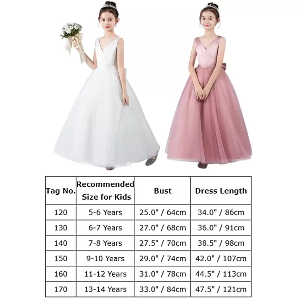 IDOPIP Flower Girl Backless Bowknot Pageant Princess Long Maxi Dresses for Girls Kids Wedding Bridesmaid Formal Party GownDusty Pink  Sleeveless