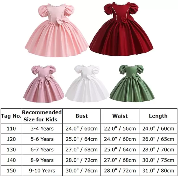 IDOPIP Flower Girl Bowknot Tutu Dress for Kids Baby Princess Wedding Bridesmaid Birthday Party Pageant Baptism Dresses 6M10TDusty Pink  Puff Sleeve