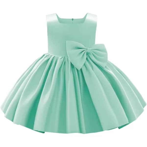 IDOPIP Flower Girl Bowknot Tutu Dress for Kids Baby Princess Wedding Bridesmaid Birthday Party Pageant Baptism Dresses 6M10TLight Green