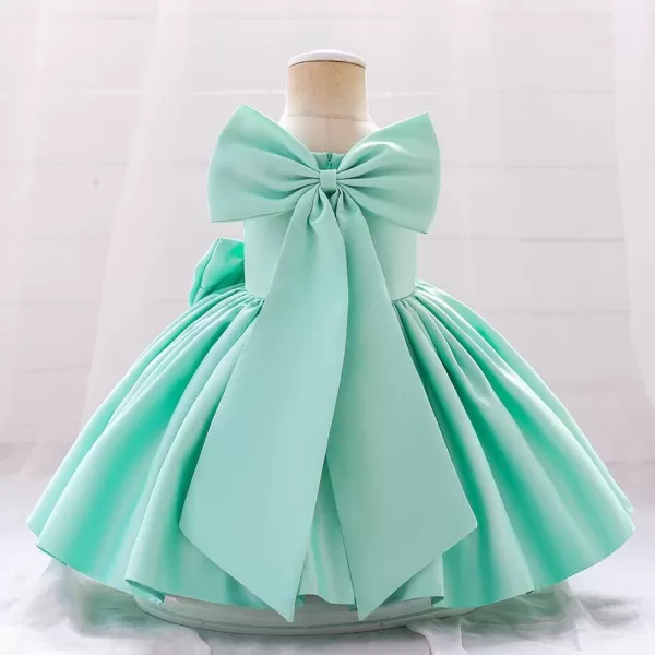 IDOPIP Flower Girl Bowknot Tutu Dress for Kids Baby Princess Wedding Bridesmaid Birthday Party Pageant Baptism Dresses 6M10TLight Green