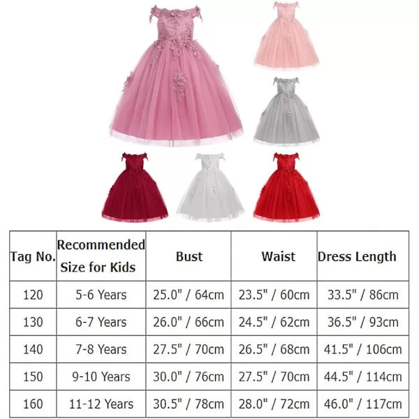 IDOPIP Flower Girl Lace Beaded Off Shoulder Princess Pageant Tulle Gown Formal Bridesmaid Wedding Party Dresses for Kids BabyDusty Pink  Off Shoulder