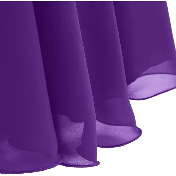 IDOPIP Flower Girl Ruffle Chiffon Dress for Kid Wedding Junior Bridesmaid Communion Party Pageant Long Maxi Dresses with BeltDark Purple