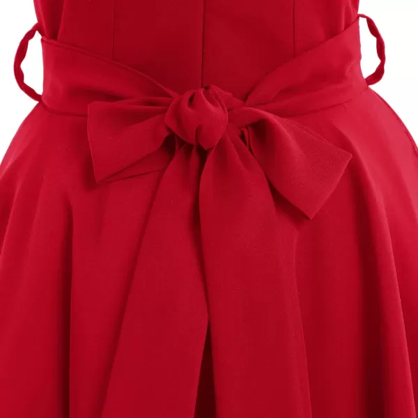 IDOPIP Flower Girl Ruffle Chiffon Dress for Kid Wedding Junior Bridesmaid Communion Party Pageant Long Maxi Dresses with BeltRed