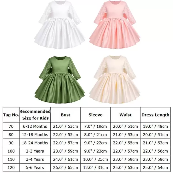 IDOPIP Flower Girl Satin Bowknot Lace Tutu Dress for Kids Baby Princess First Communion Wedding Birthday Party Pageant GownsPink  Lace Sleeves