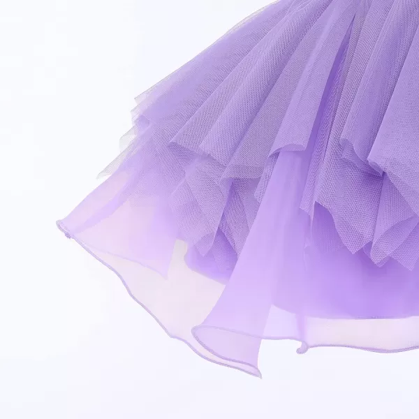 IDOPIP Flower Girls Sequins Tutu Dress for Kids Baby Wedding Bridesmaid Pageant Birthday Party Princess Organza Tulle DressesPurple