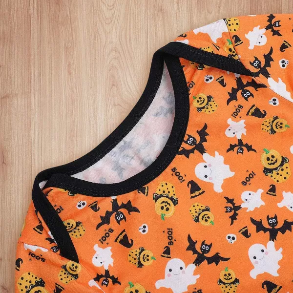 IDOPIP Icing Ruffle Jumpsuit Pants for Toddler Baby Girls Halloween Pumpkin Romper Long Sleeve Playwear Birthday Outfit 024M Orange Pumpkin Ghost