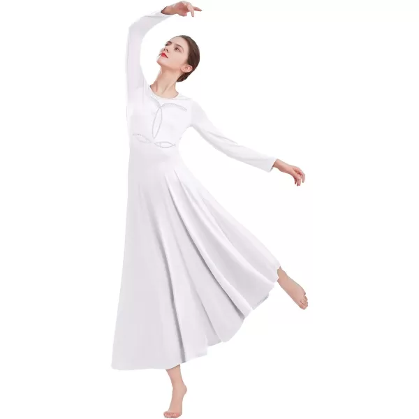 IDOPIP Jesus Fish Praise Dance Dress for Women Liturgical Lyrical Dancewear Rhinestone Long Sleeve Worship Dress CostumeIDOPIP Jesus Fish Praise Dance Dress for Women Liturgical Lyrical Dancewear Rhinestone Long Sleeve Worship Dress Costume