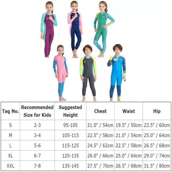 IDOPIP Kids Boys Girls Color Block One Piece Swimsuit Swimwear Long Sleeve Rash Guard Sunsuit Wetsuit Beachwear Bathing SuitGreen  Girl