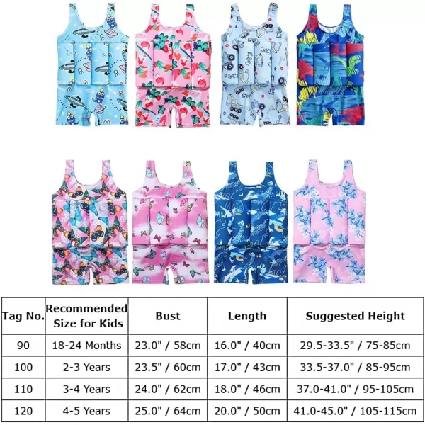 IDOPIP Kids Boys Girls Floatation Swimsuit with Adjustable Buoyancy Baby Float Suit Swim Vest One Piece Swimwear Bathing SuitBlue Excavator