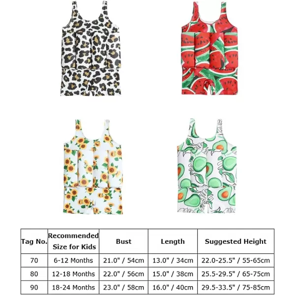 IDOPIP Kids Boys Girls Floatation Swimsuit with Adjustable Buoyancy Baby Float Suit Swim Vest One Piece Swimwear Bathing SuitGreen Avocado